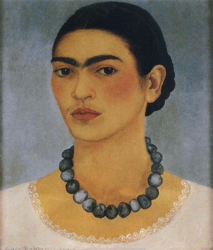 Frida Kahlo The self-portrait of wore the necklace oil painting image